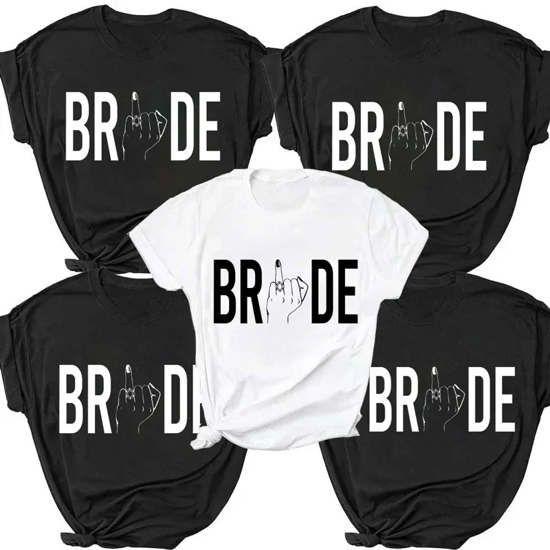 Women Team Bride T-shirts cotton Party Tshirt Hen Party Tee Shirt Bridesmaid T-Shirt Bride Finger Wedding Female Tops Tees
Women Team Bride T-shirts cotton Party Tshirt Hen Party Tee Shirt Bridesmaid T-Shirt Bride Finger Wedding Female Tops Tees