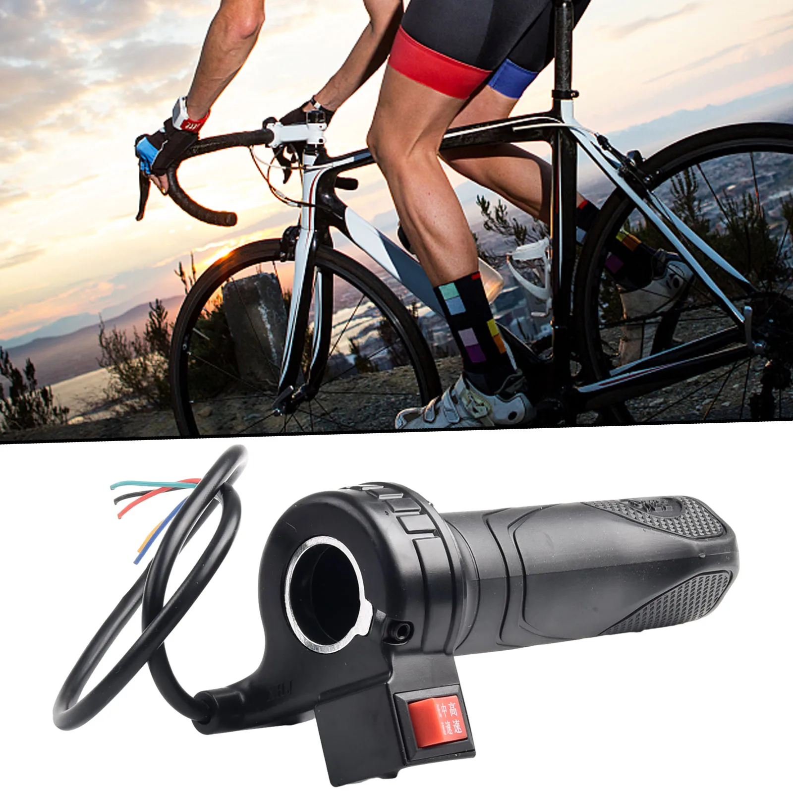 400mm Electric Bike Bicycle Twist-Throttle High/Medium/Low Speed/Forward/Reverse Black Bicycle Replacement Accessery Parts
400mm Electric Bike Bicycle Twist-Throttle High/Medium/Low Speed/Forward/Reverse Black Bicycle Replacement Accessery Parts