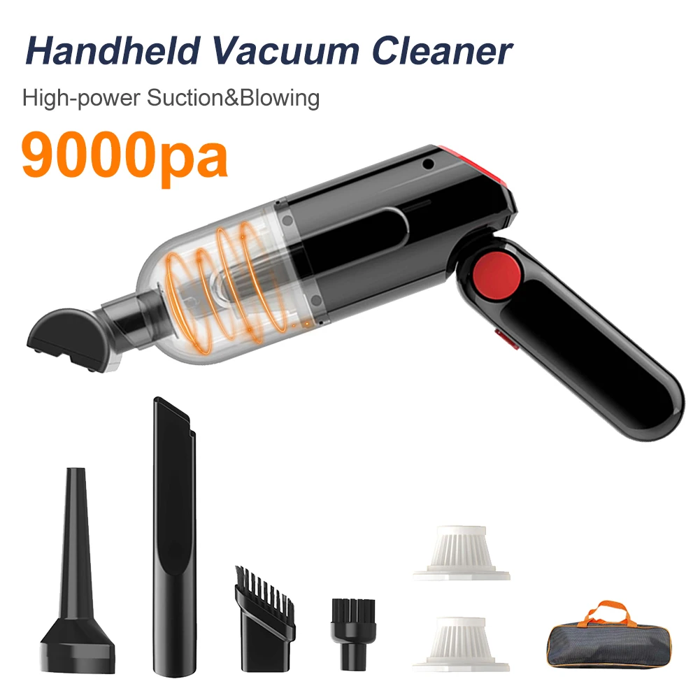 Handheld Vacuum Cleaner 120W Cordless Vacuum USB Rechargeable 9000PA High Powered With Filter & 3 Nozzles For Car Home Offce
Handheld Vacuum Cleaner 120W Cordless Vacuum USB Rechargeable 9000PA High Powered With Filter & 3 Nozzles For Car Home Offce