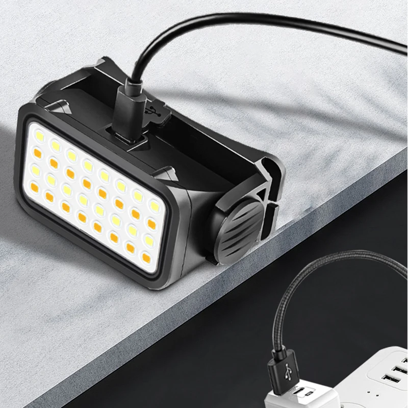 

Наружный налобный фонарь с монолитным блоком светодиодов IPX4, водонепроницаемый налобный фонарь с датчиком, USB Type-C, Аккумуляторный Головной фонарь, головные фонари для походов