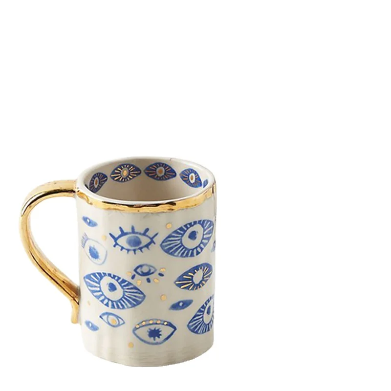 Ceramic Hand Eye Mugs and Plates Gold Rim Decorative Kitchen Home Tableware Personalized Coffee Tea Cups Handmade Creative Gifts
Ceramic Hand Eye Mugs and Plates Gold Rim Decorative Kitchen Home Tableware Personalized Coffee Tea Cups Handmade Creative Gifts