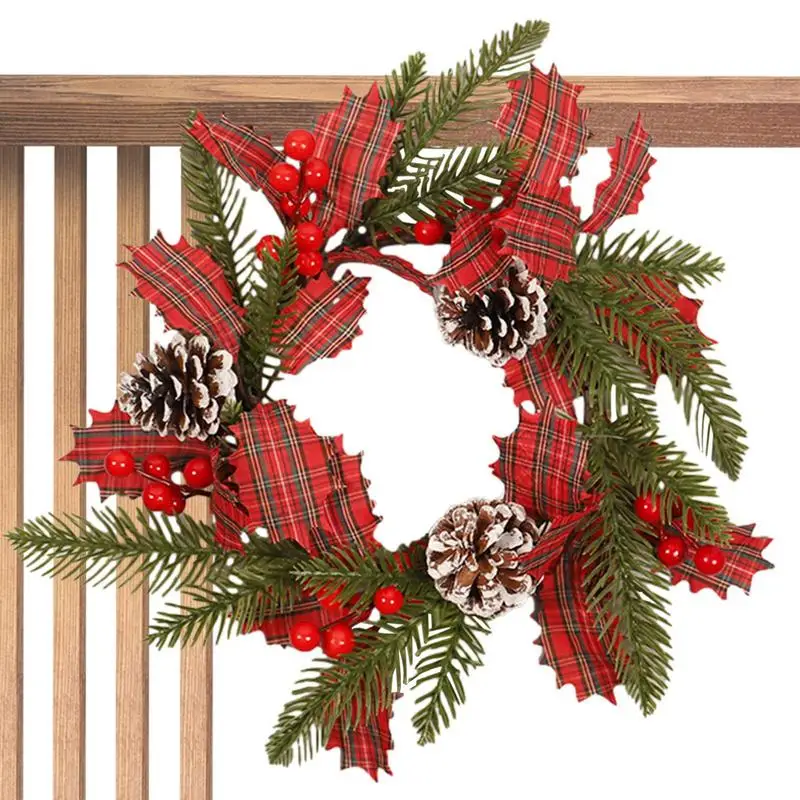 

Christmas Wreaths Home Decor Front Door Winter Wreath With Pine Cones Artificial Christmas Decorations Farmhouse Style Outdoor
