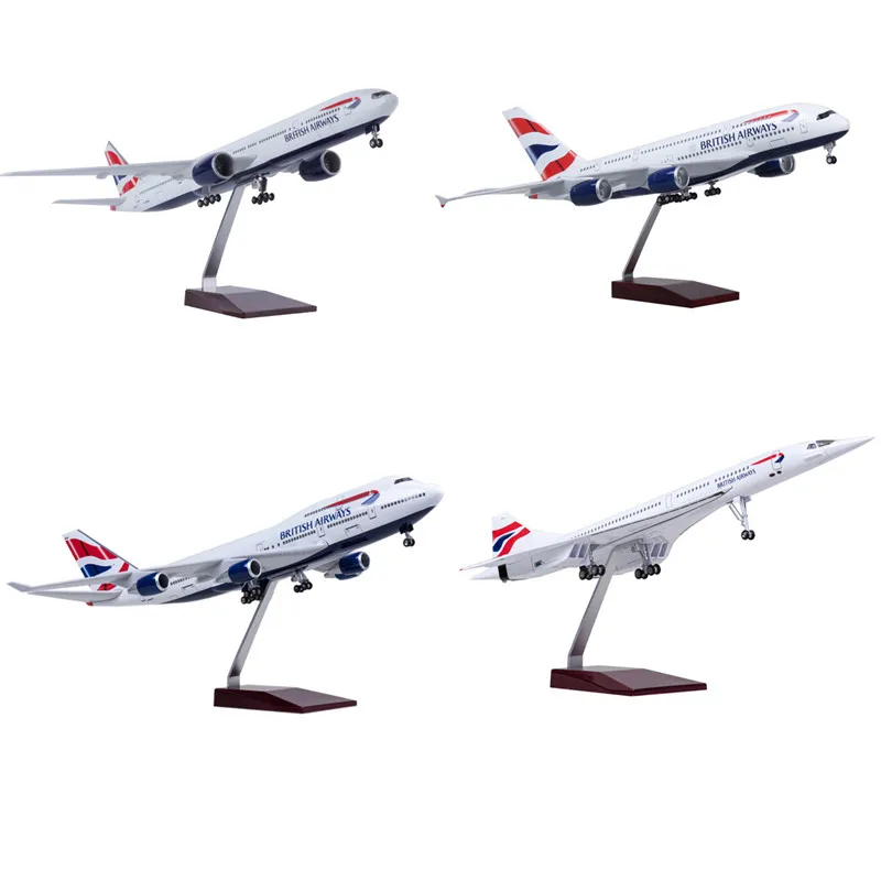 

1:125 Scale British Airways B747/B787/B777/A380/Concorde Diecast Resin Airplane Airbus Boeing Toy Plane Collection Display Gifts