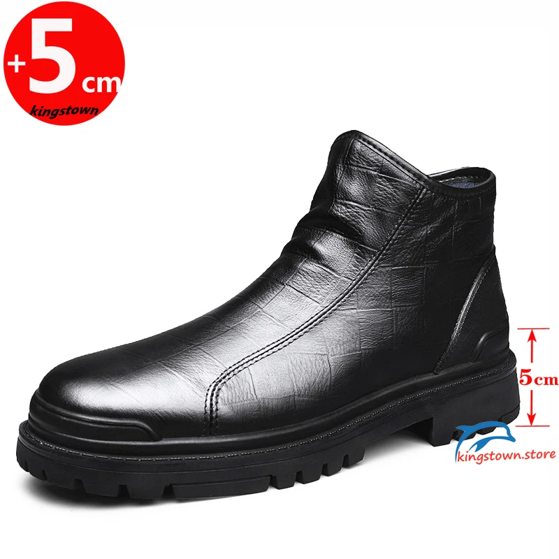 

Мужские кожаные ботильоны «Челси»; Обувь, увеличивающая рост; Свадебная обувь на платформе 5 см; Деловой деловой стиль; Зимняя теплая обувь