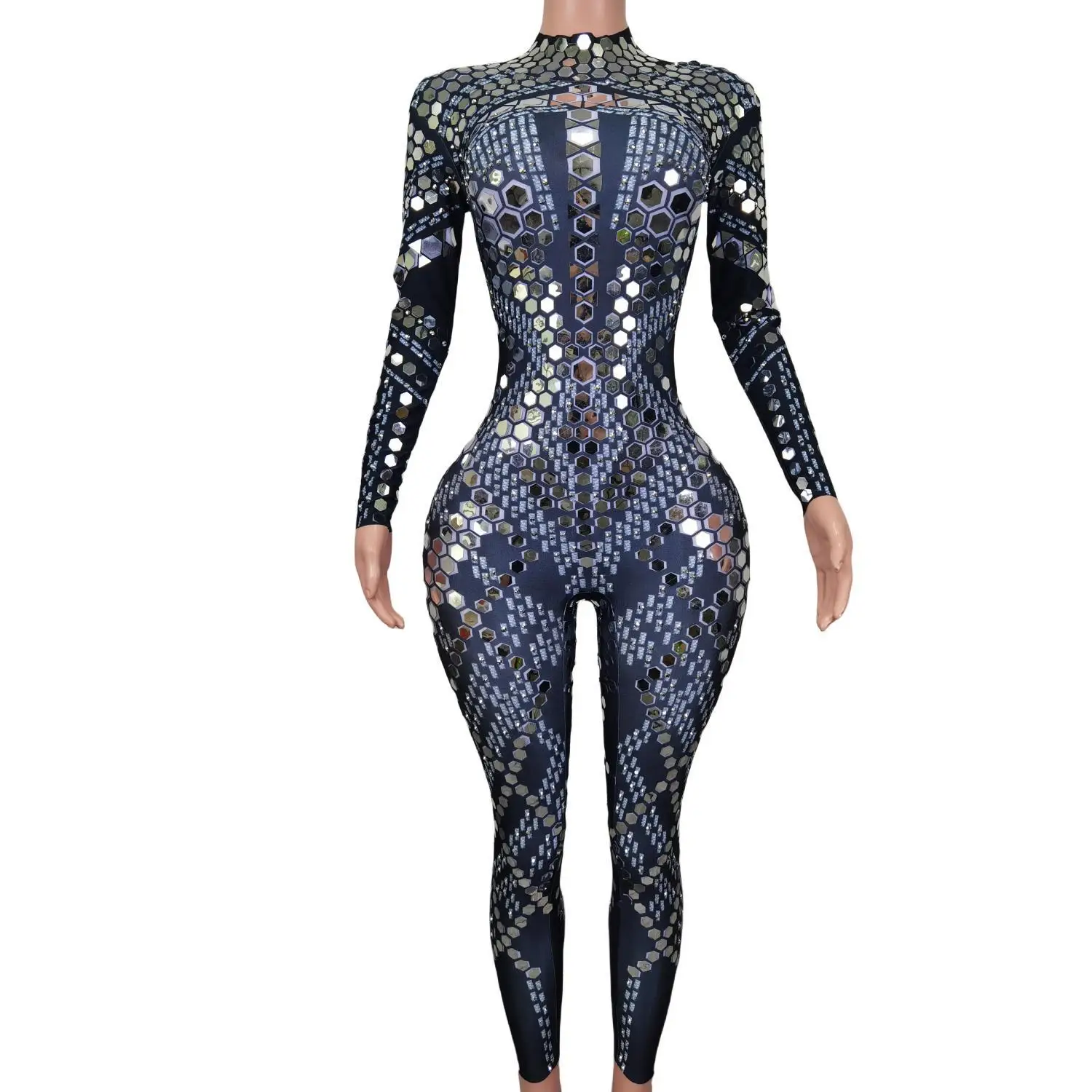 

Latest Sparkle Diamond Jumpsuit for Ladies Sexy Spandex Dance Performance Costumes Women One Piece Rhinestone Jumpsuit Liubianku