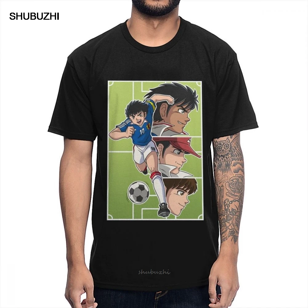 

Уникальный дизайн, футболка с рисунком капитана Цубаса, хлопковая футболка для парней с круглым вырезом на заказ, футболки оверсайз