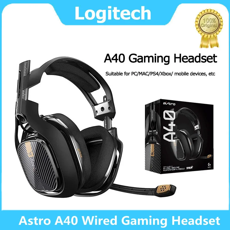 Акция Logitech Astro A40 Проводная игровая гарнитура 7 1 Канальные Игровые наушники с