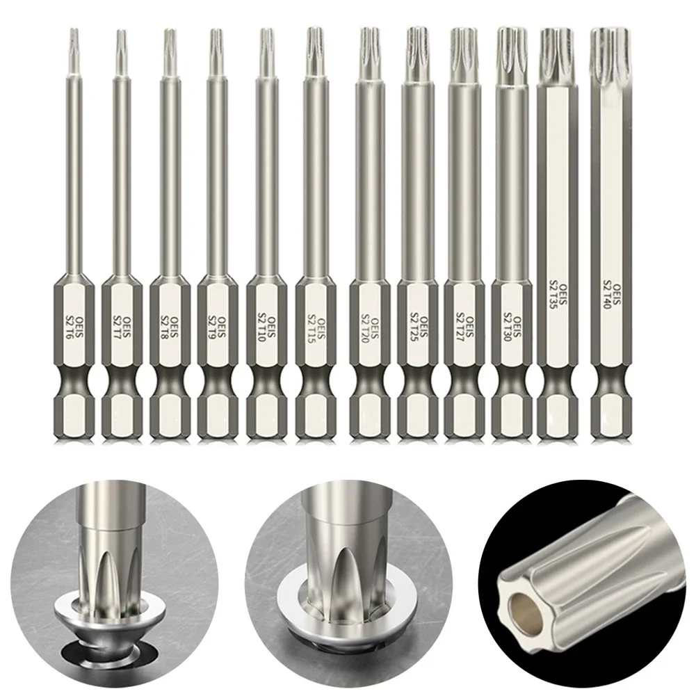 Magnetic Electroplated Hexagonal Screwdriver Head 75mm Hollow Torx Screwdriver Bit Hex Shank -T40 Tool For Exact Screw Unscrew
Magnetic Electroplated Hexagonal Screwdriver Head 75mm Hollow Torx Screwdriver Bit Hex Shank -T40 Tool For Exact Screw Unscrew