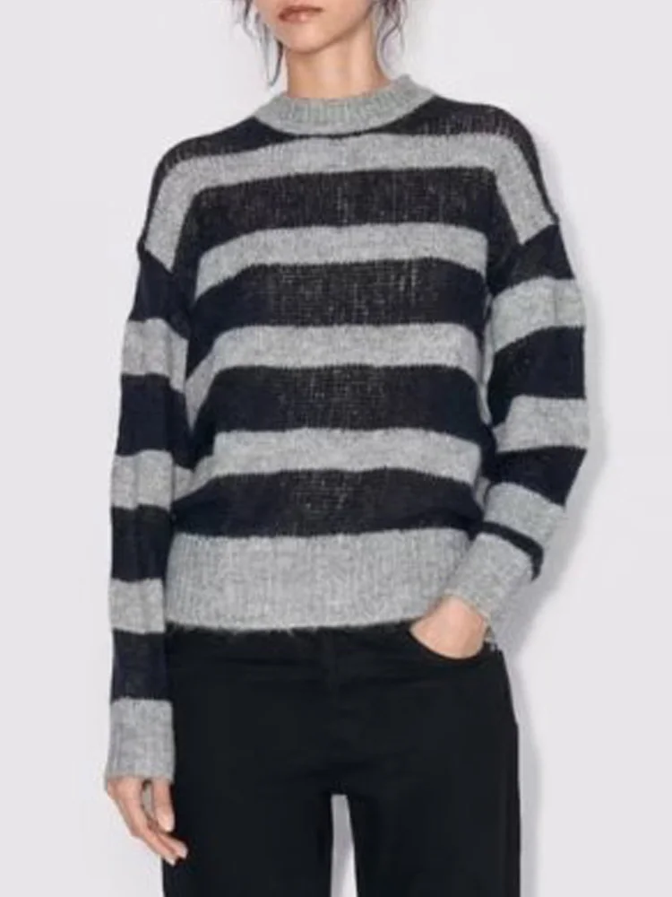 2023 Women Autumn Pullover Sweaters Vintage Striped O-Neck Knitting Female Elegant Street Sweater Clothing
2023 Women Autumn Pullover Sweaters Vintage Striped O-Neck Knitting Female Elegant Street Sweater Clothing