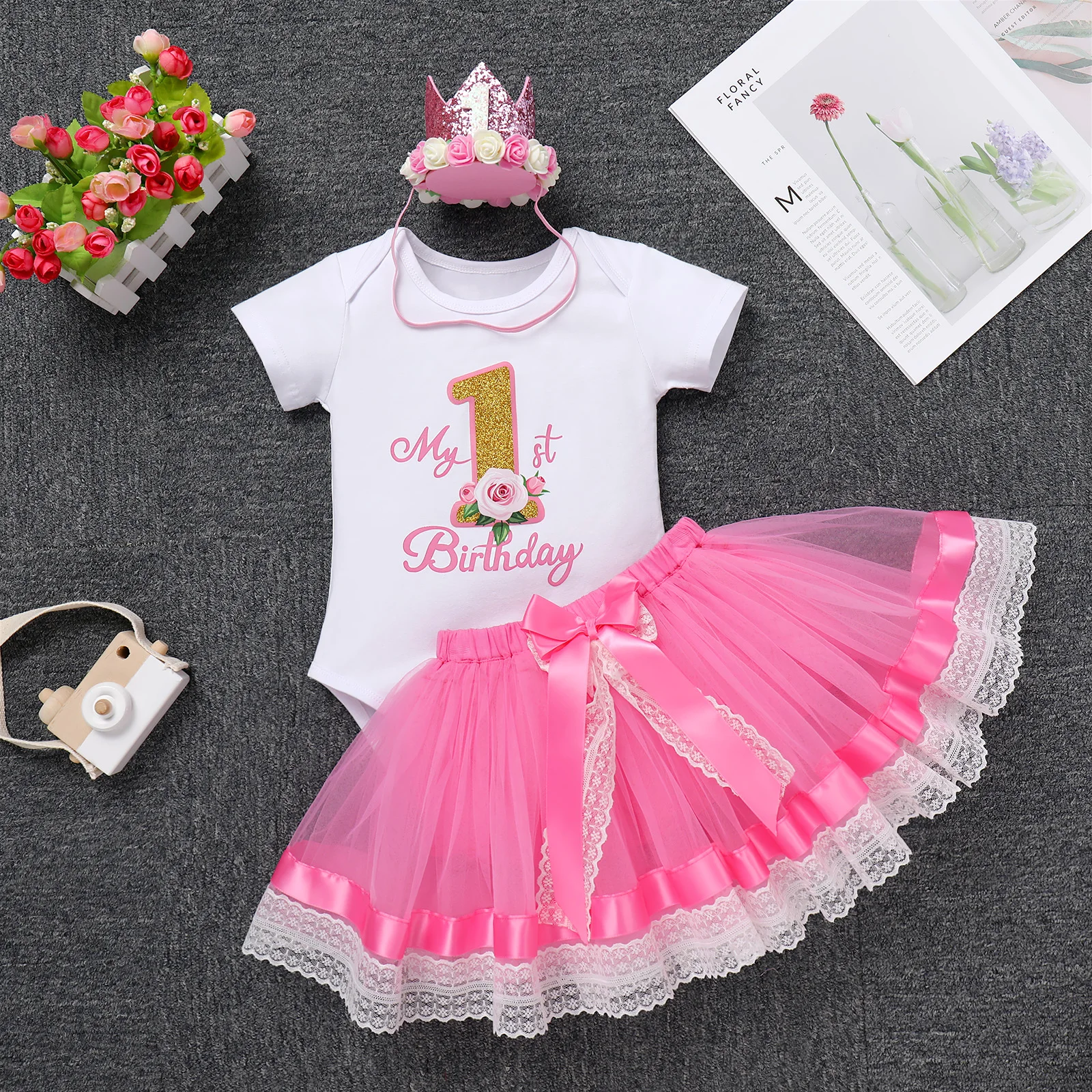 Infant Baby Girls Birthday Outfit Baby Girls Cake Smash Outfit Short Sleeve Letters Flower Printed Romper With Skirt Headband
Infant Baby Girls Birthday Outfit Baby Girls Cake Smash Outfit Short Sleeve Letters Flower Printed Romper With Skirt Headband