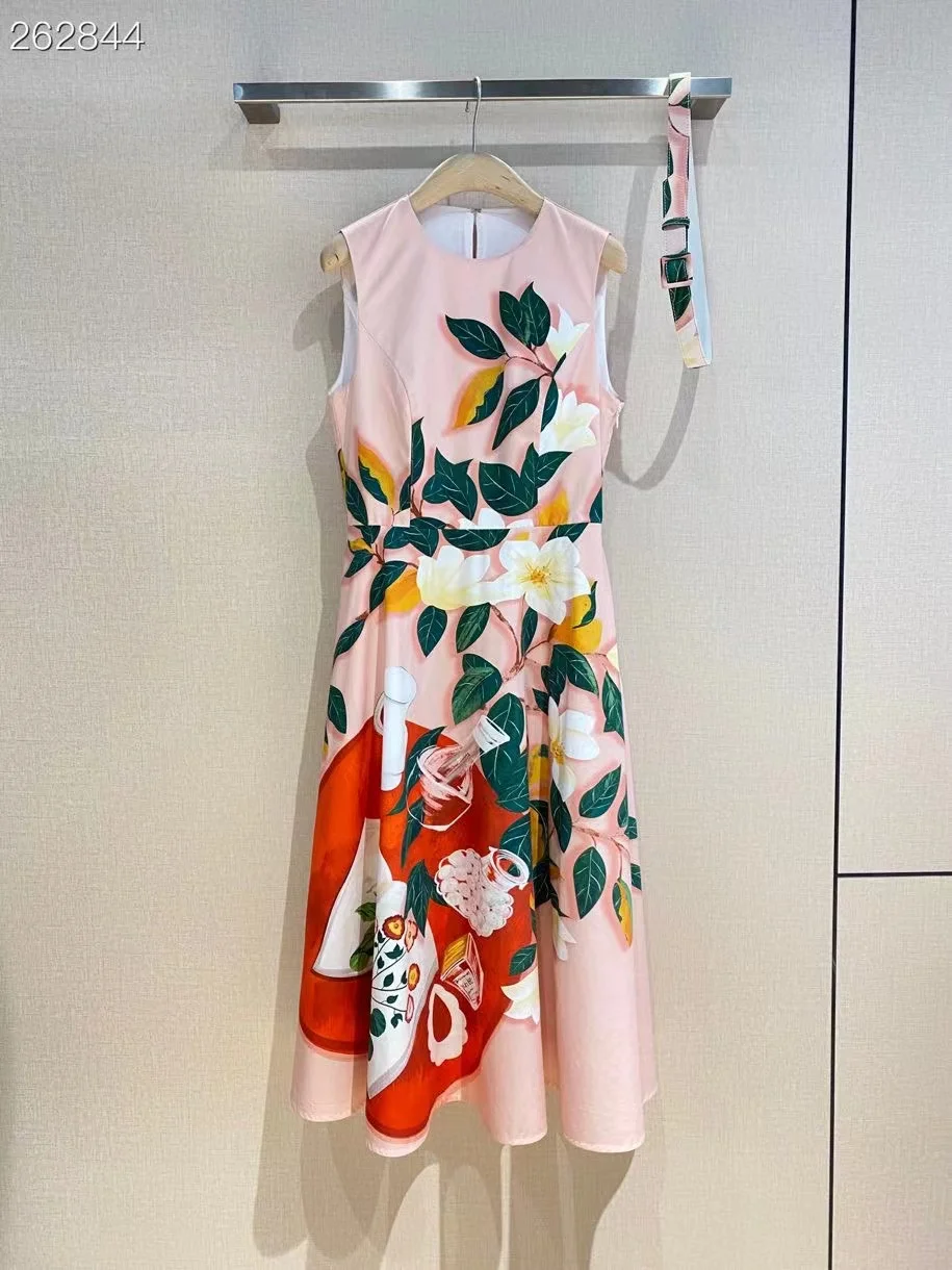 Fyion Women's Spring Cotton Dress 2022 Runway Fashion Sleeveless Belt Flower Printed Midi Popular Party Dress
Fyion Women's Spring Cotton Dress 2022 Runway Fashion Sleeveless Belt Flower Printed Midi Popular Party Dress
