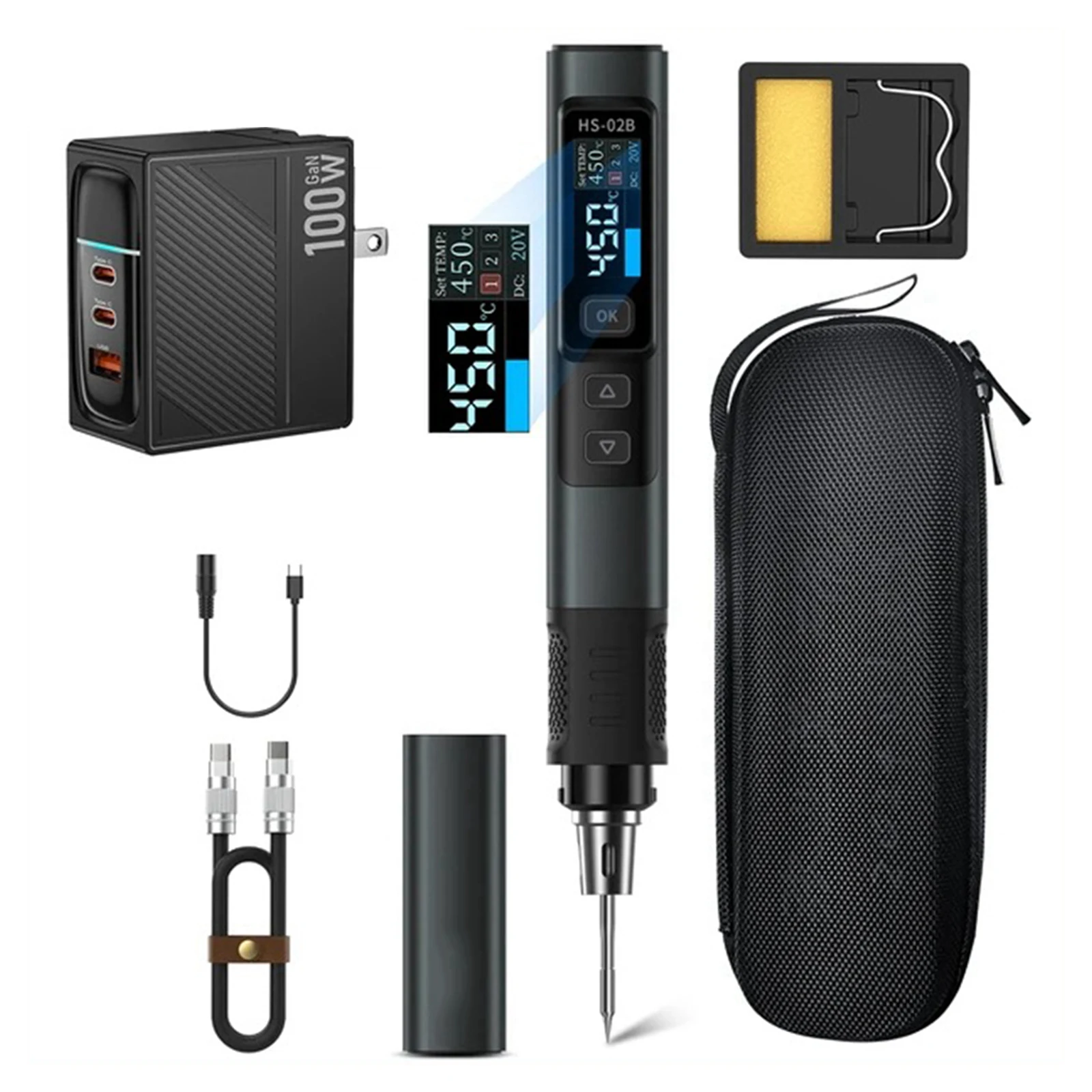 Intelligent Soldering Iron To Ol Welding Pen 0.96inch 100W W/ HD Screen Display For FNIR HS02B Welder Supplies
Intelligent Soldering Iron To Ol Welding Pen 0.96inch 100W W/ HD Screen Display For FNIR HS02B Welder Supplies