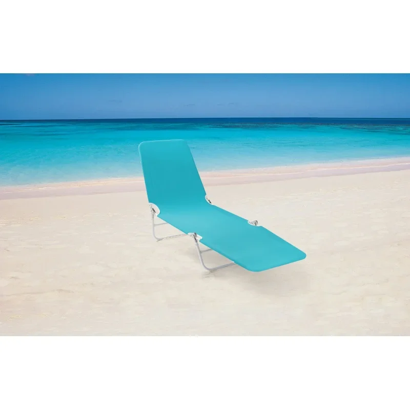 

Пляжное Кресло-шезлонг из ткани со складной регулируемой спинкой, бирюзовый, синий