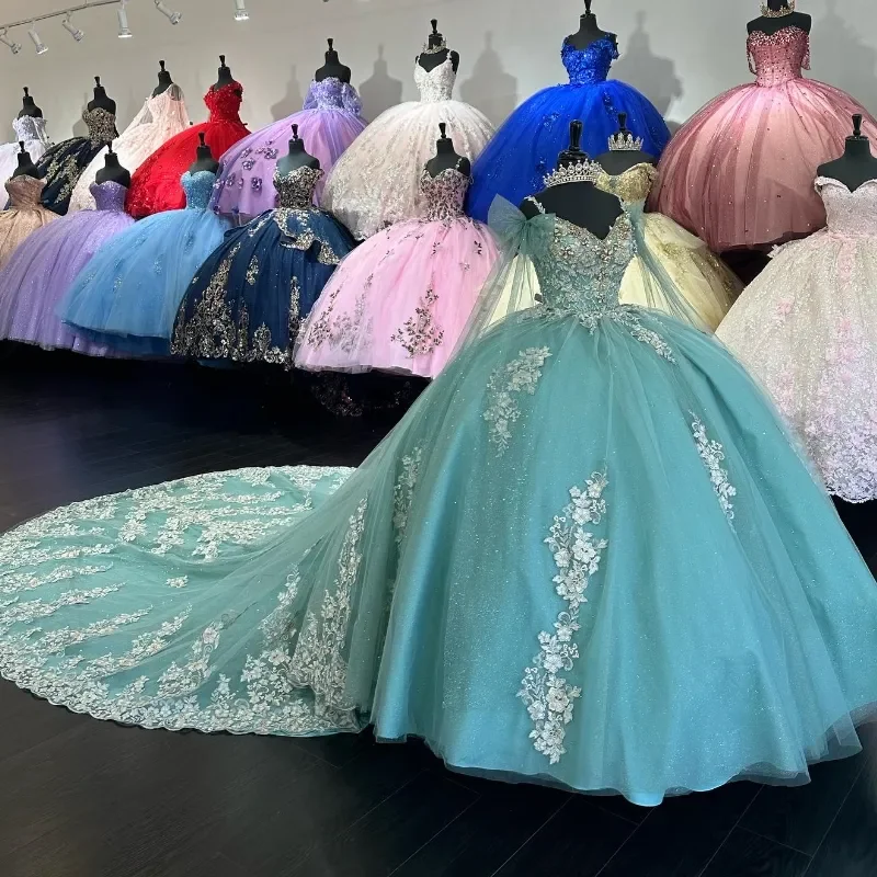 ANGELSBRIDE Mint Green Beads Applique Ball Gown Sweet 15 Dresses Vestidos De 15 Quinceañera Cocktail Dresses Quinceanera
ANGELSBRIDE Mint Green Beads Applique Ball Gown Sweet 15 Dresses Vestidos De 15 Quinceañera Cocktail Dresses Quinceanera