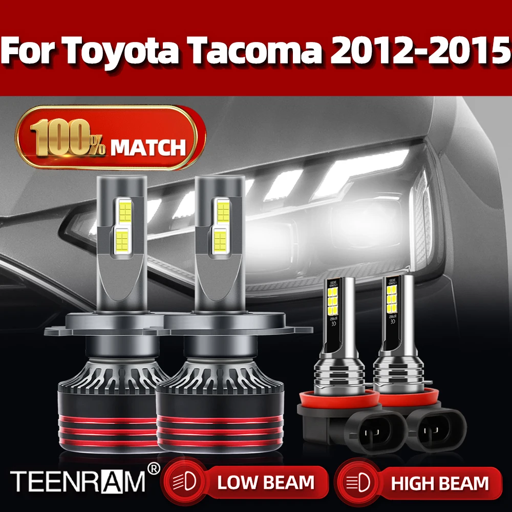 

40000LM Canbus LED Headlight Bulbs 240W Car Headlamps 12V Auto Fog Lamps 6000K White For Toyota Tacoma 2012 2013 2014 2015