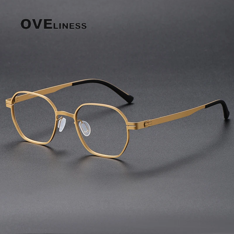 

Pure Titanium Eyeglasses Frame Men Vintage Square Myopia Optical Glasses Frame Women Luxury Designer Prescription Spectacles