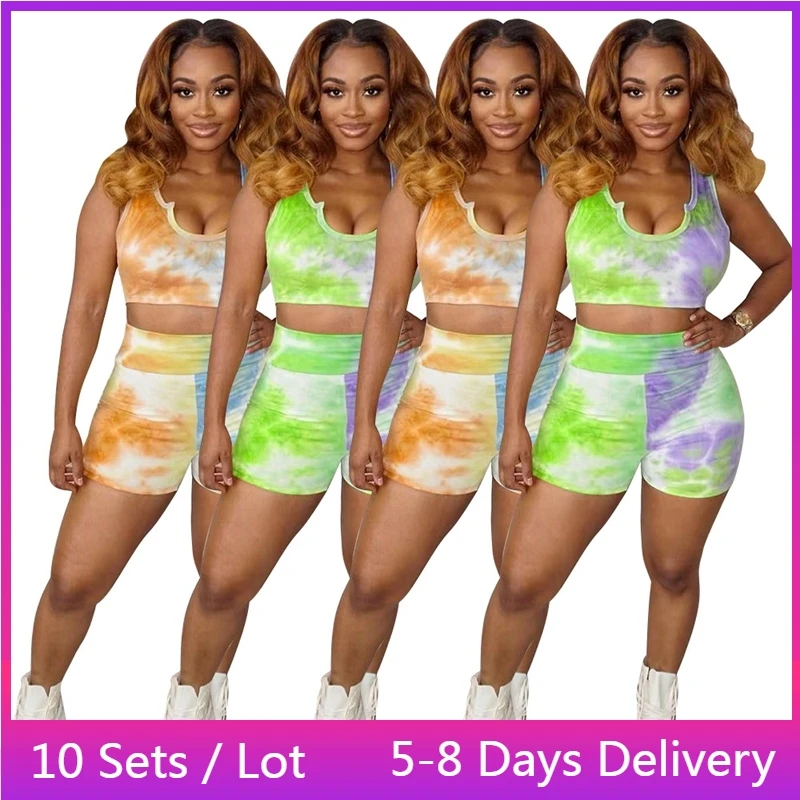 Wholesale Items Sport Tracksuit Women Fitness Workout Tie Dye Bodycon Summer Sets Womens Outfits Sleeveless Tank Top Shorts Set
Wholesale Items Sport Tracksuit Women Fitness Workout Tie Dye Bodycon Summer Sets Womens Outfits Sleeveless Tank Top Shorts Set