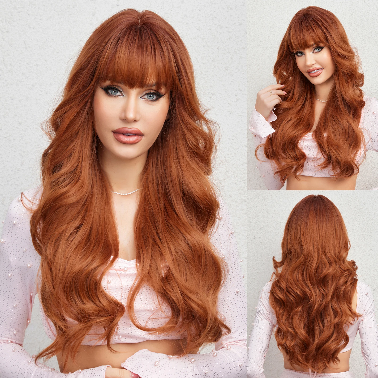 HAIRCUBE Long Wavy Brown-Orange Synthetic Wig with Bangs Natural Wave Hair Wig for Women Heat Resistant Daily Use Cosplay Wig
HAIRCUBE Long Wavy Brown-Orange Synthetic Wig with Bangs Natural Wave Hair Wig for Women Heat Resistant Daily Use Cosplay Wig