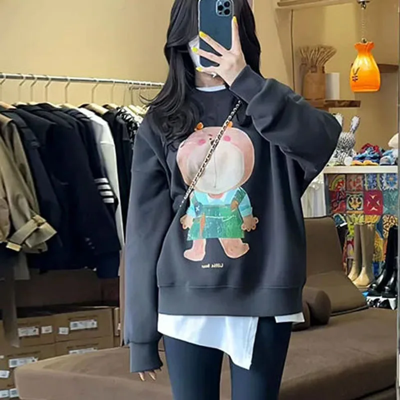Jmprs Korean Sweatshirt Women Loose Pullover Fashion Long Sleeve Autumn Tops New Casual Print Cartoon Alphabetical
Jmprs Korean Sweatshirt Women Loose Pullover Fashion Long Sleeve Autumn Tops New Casual Print Cartoon Alphabetical