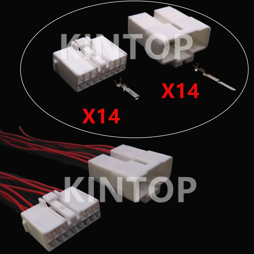

1 Set 14 Pins Automobile Male Female Wire Connector MG651110 Car Wiring Terminal Unsealed Socket Starter With Wires MG641113