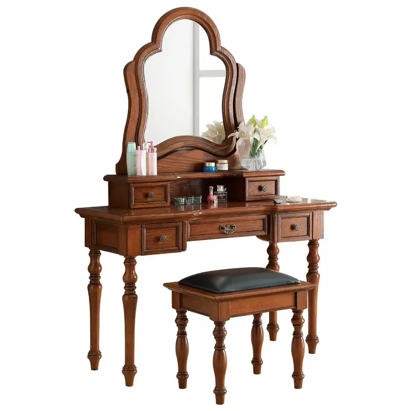 Dresser Retro Simple Cosmetic Mirror European Style Makeup Oak Dressing armario joyero con espejo vanity table bedroom furniture 
Dresser Retro Simple Cosmetic Mirror European Style Makeup Oak Dressing armario joyero con espejo vanity table bedroom furniture