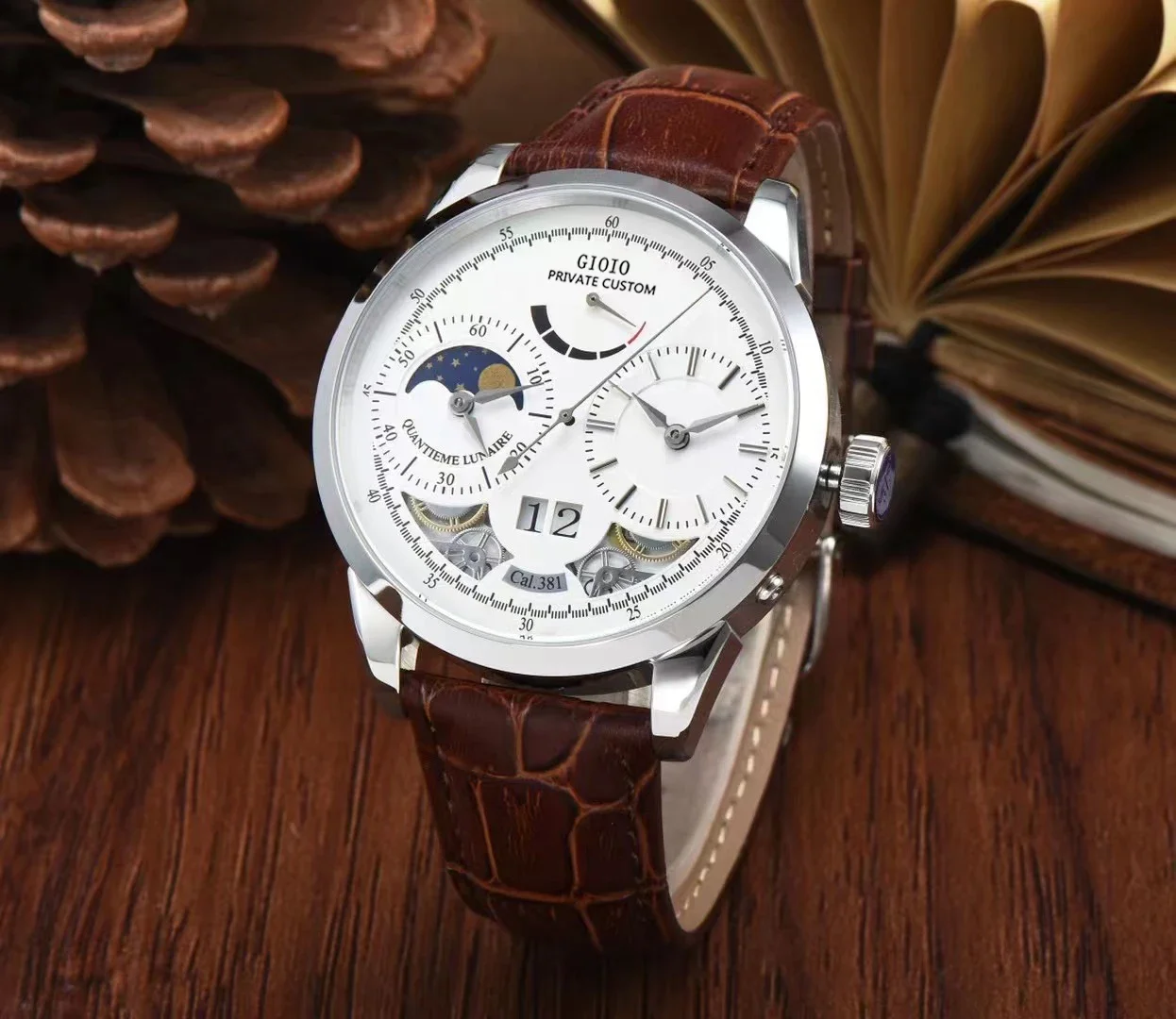 Luxury New Automatic Watch for Men Mechanical Watches Stainless Steel MoonPhase Black Brown Leather Daydate
Luxury New Automatic Watch for Men Mechanical Watches Stainless Steel MoonPhase Black Brown Leather Daydate