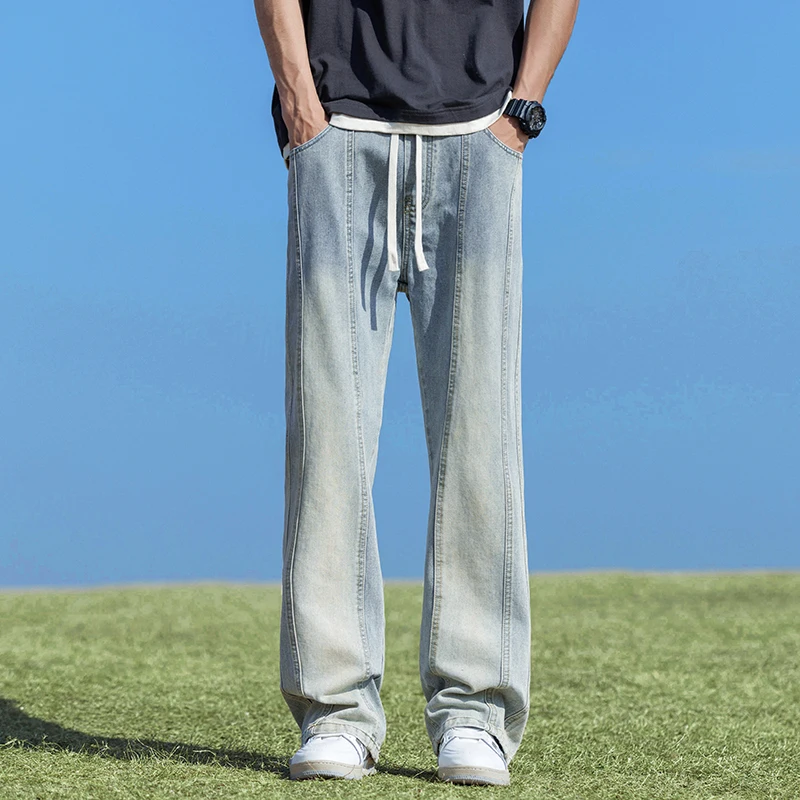 Spring Summer Men's Retro Jeans American High Street Micro Flared Loose Wash Patchwork Elastic Waist Elastic Pants
Spring Summer Men's Retro Jeans American High Street Micro Flared Loose Wash Patchwork Elastic Waist Elastic Pants