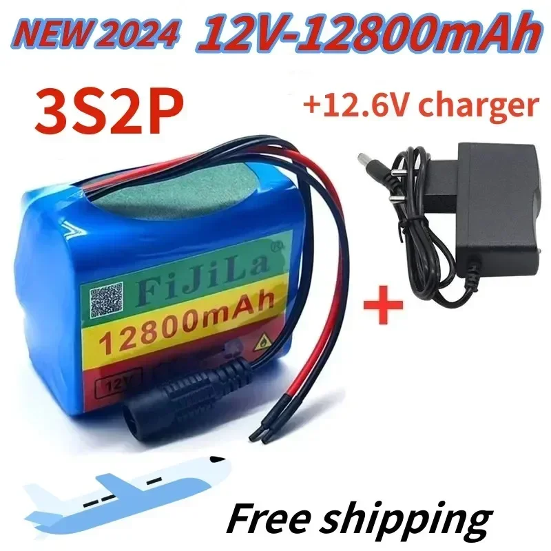 Free Shiping 3S2P 12V 12800mAh 18650 Lithium-ion Rechargeable Battery with Bms Lithium Battery Protection Board and 12.6VCharger
Free Shiping 3S2P 12V 12800mAh 18650 Lithium-ion Rechargeable Battery with Bms Lithium Battery Protection Board and 12.6VCharger