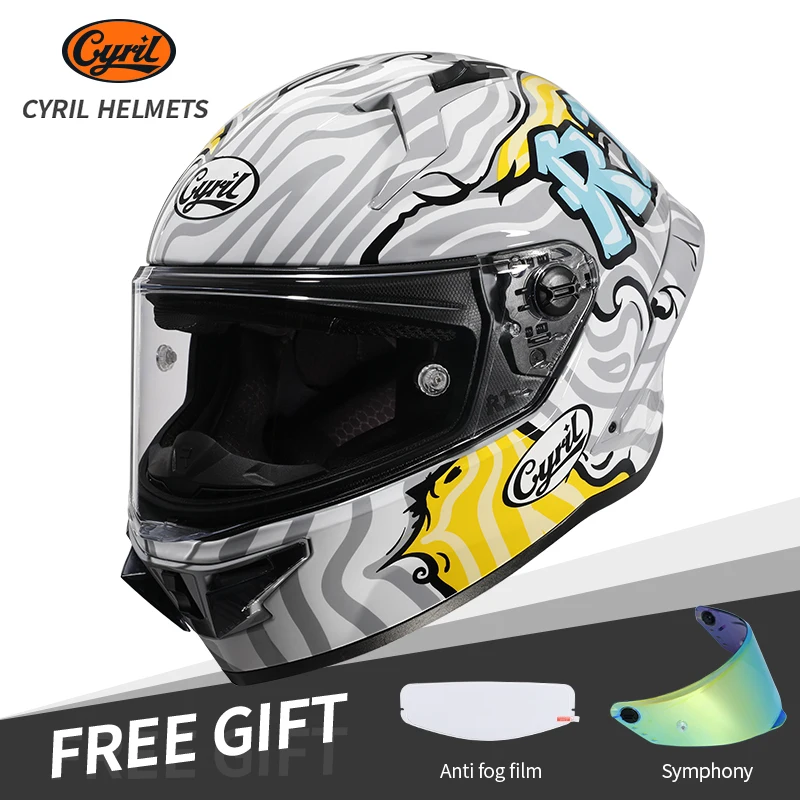 

2024 DOT Certified Full Face Helmets Motorcycles Safety Lightweight Cyril Men Comfortable Dual Visor Lens Breathable Moto Helmet