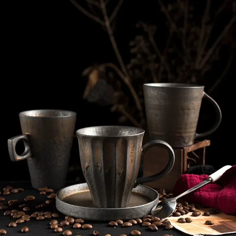 

Керамические кофейные кружки в японском стиле, креативная винтажная Бытовая кружка для завтрака и молока, керамика, ручная работа, Офисная чашка для чая, посуда для напитков