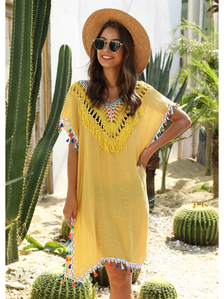 Summer Knitted Beach Cover Up Beach Wear Women New Bikini Swimsuit sexy Cover Up Hollow Out Beach Dress Bathing Suits Cover-Ups
Summer Knitted Beach Cover Up Beach Wear Women New Bikini Swimsuit sexy Cover Up Hollow Out Beach Dress Bathing Suits Cover-Ups