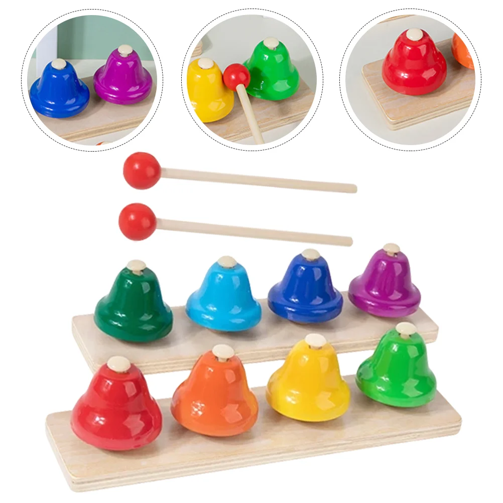 

1 Set of Eight Tone Desk Bells Kids Percussion Musical Instruments Toys Hand Bells