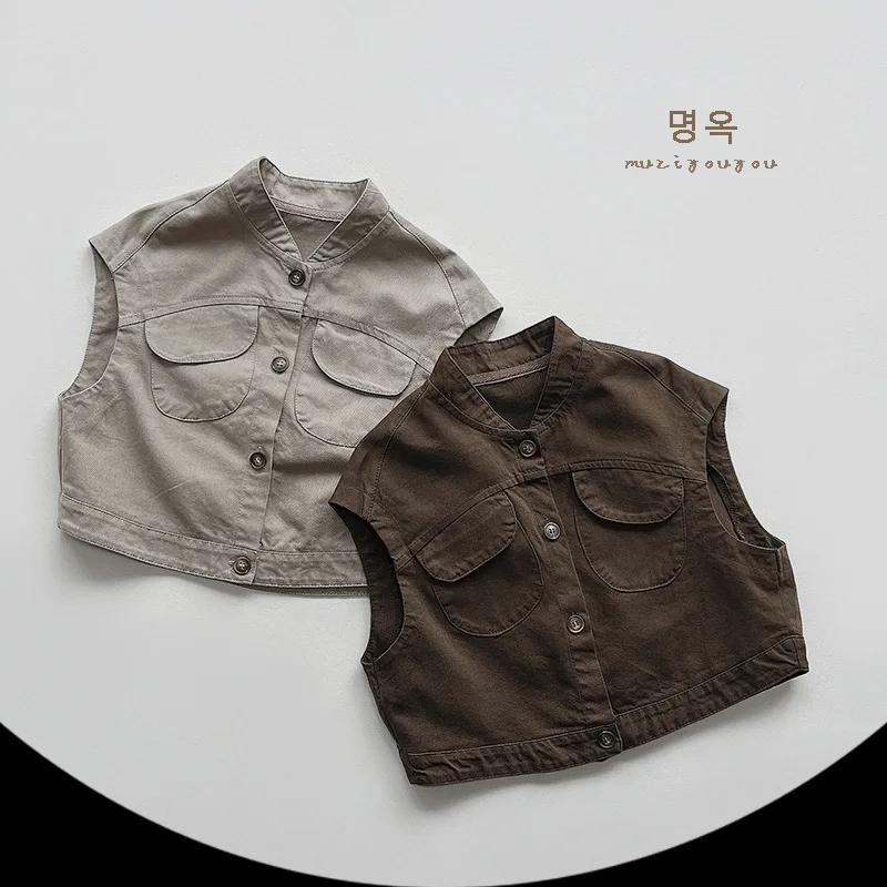 Весенний Детский кардиган для мальчиков, жилет из хлопка с V-образным вырезом, пальто без рукавов для маленьких мальчиков, однотонная однобортная верхняя одежда для маленьких мальчиков, пальто, 2024
Весенний Детский кардиган для мальчиков, жилет из хлопка с V-образным вырезом, пальто без рукавов для маленьких мальчиков, однотонная однобортная верхняя одежда для маленьких мальчиков, пальто, 2024