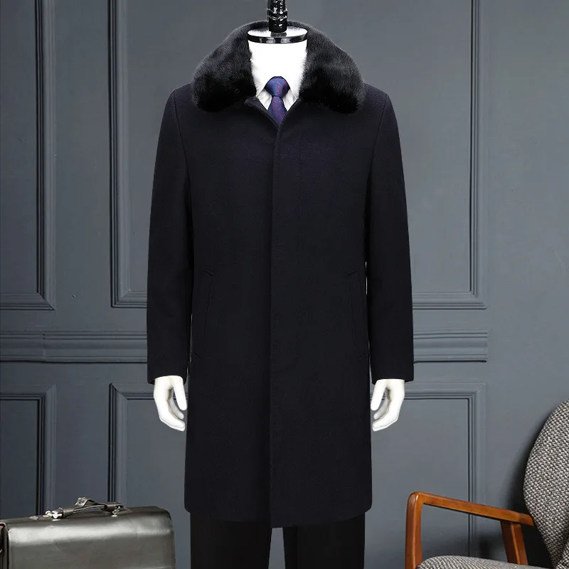 Men's Cashmere Coat Detachable Mink Fur Collar Thick Warm Winter Coats for Men Coldproof 65% Wool Jacket Male Clothing FCY4682
Men's Cashmere Coat Detachable Mink Fur Collar Thick Warm Winter Coats for Men Coldproof 65% Wool Jacket Male Clothing FCY4682