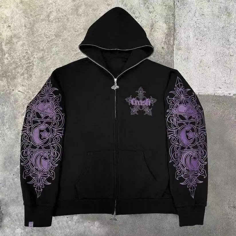 Autumn And Winter American Punk Retro Printed Hoodies Y2K Street Fashion Loose Zipper Loose Hoodies For Men And Women Gothic Top
Autumn And Winter American Punk Retro Printed Hoodies Y2K Street Fashion Loose Zipper Loose Hoodies For Men And Women Gothic Top