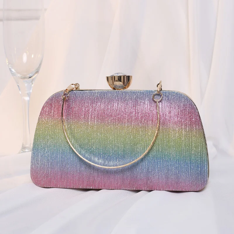 

2023 New Fashion Gradient Evening Clutch Bags Luxury Banquet Party Bags Handbags Women Shoulder Crossbody Bags Small Day Purse