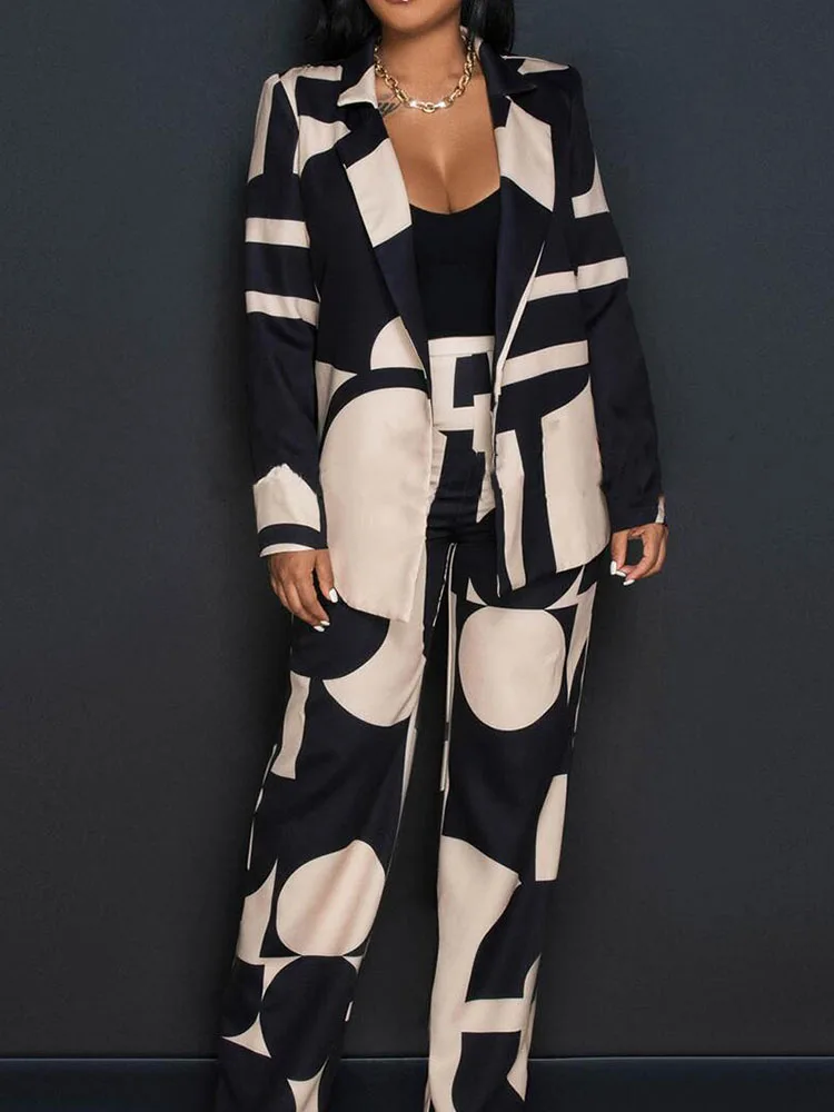 Женский Повседневный костюм из двух предметов, блейзер с длинным рукавом и брюки с широкими штанинами
Женский Повседневный костюм из двух предметов, блейзер с длинным рукавом и брюки с широкими штанинами