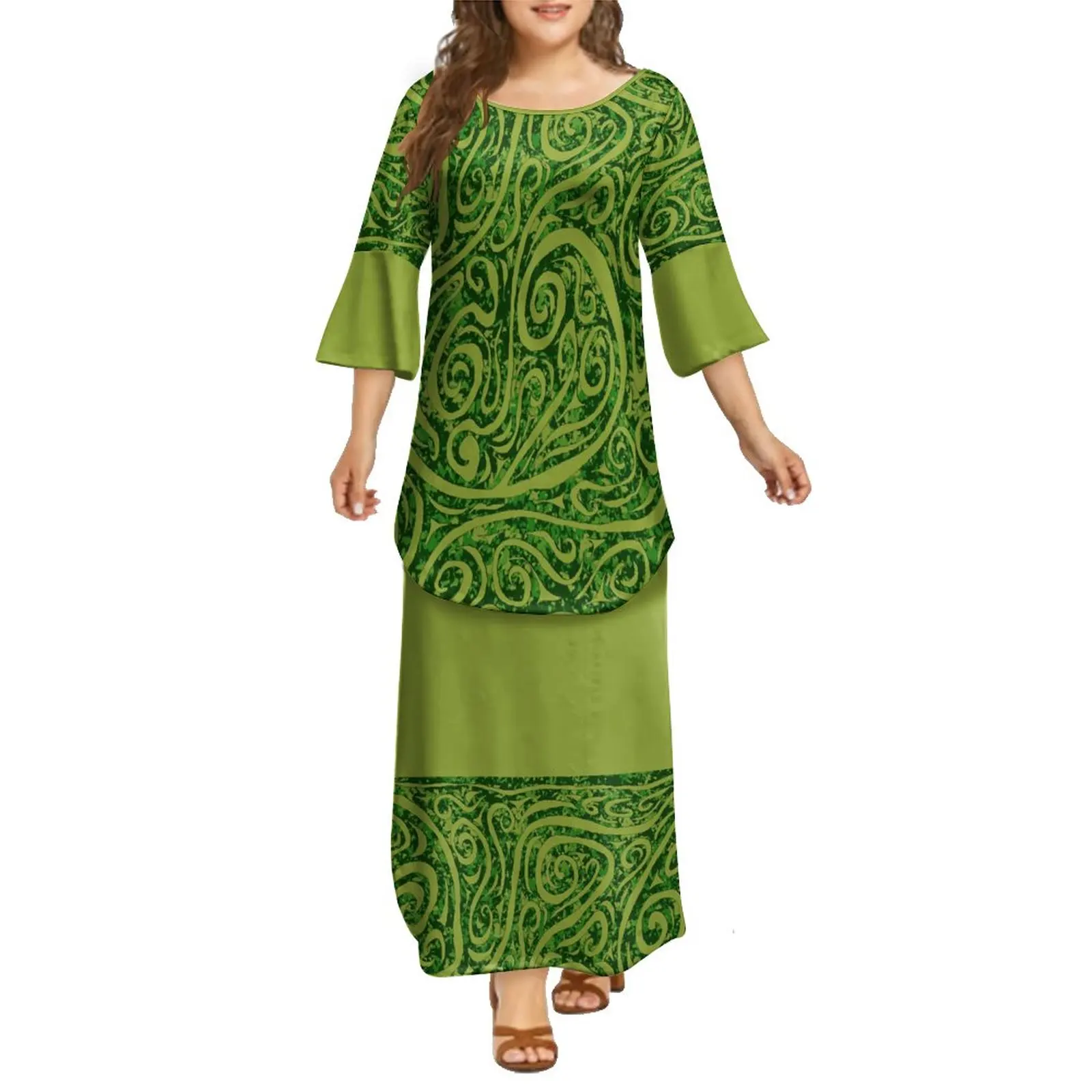 New Two Pieces Trumpet Sleeve Puletasi Dress Skirts Set Hawaii Polynesian Tribal Design Sustainable 8XL OEM Big People
New Two Pieces Trumpet Sleeve Puletasi Dress Skirts Set Hawaii Polynesian Tribal Design Sustainable 8XL OEM Big People