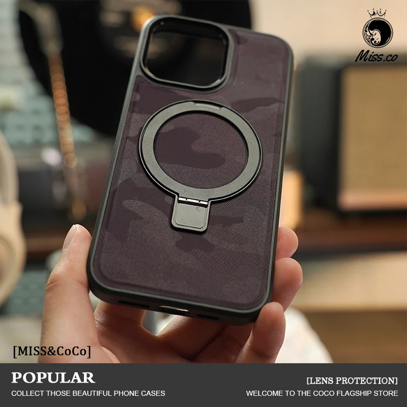 Camouflage Leather Magnetic Phone Case For iPhone 12 13 14 15 Pro Max Plus For Magsafe Folding stand Wireless Charging Cover
Camouflage Leather Magnetic Phone Case For iPhone 12 13 14 15 Pro Max Plus For Magsafe Folding stand Wireless Charging Cover