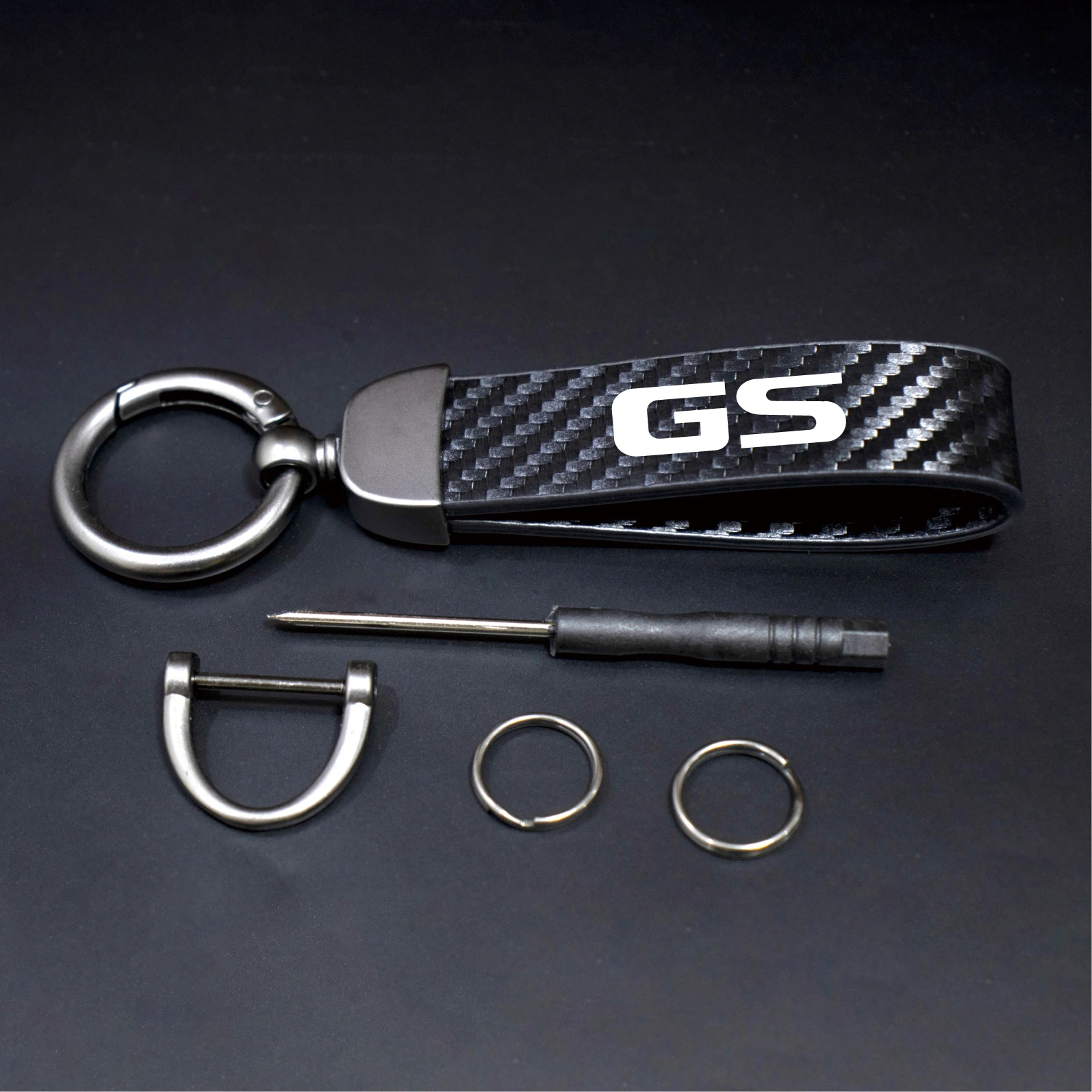 

1pcs Carbon Fiber Car Keychain Leather Zinc Alloy Keyring For I5 Fsport Es Ct200H Rx Nx Ux Ls Gx Gs Lx 5 Ux Auto Accessories