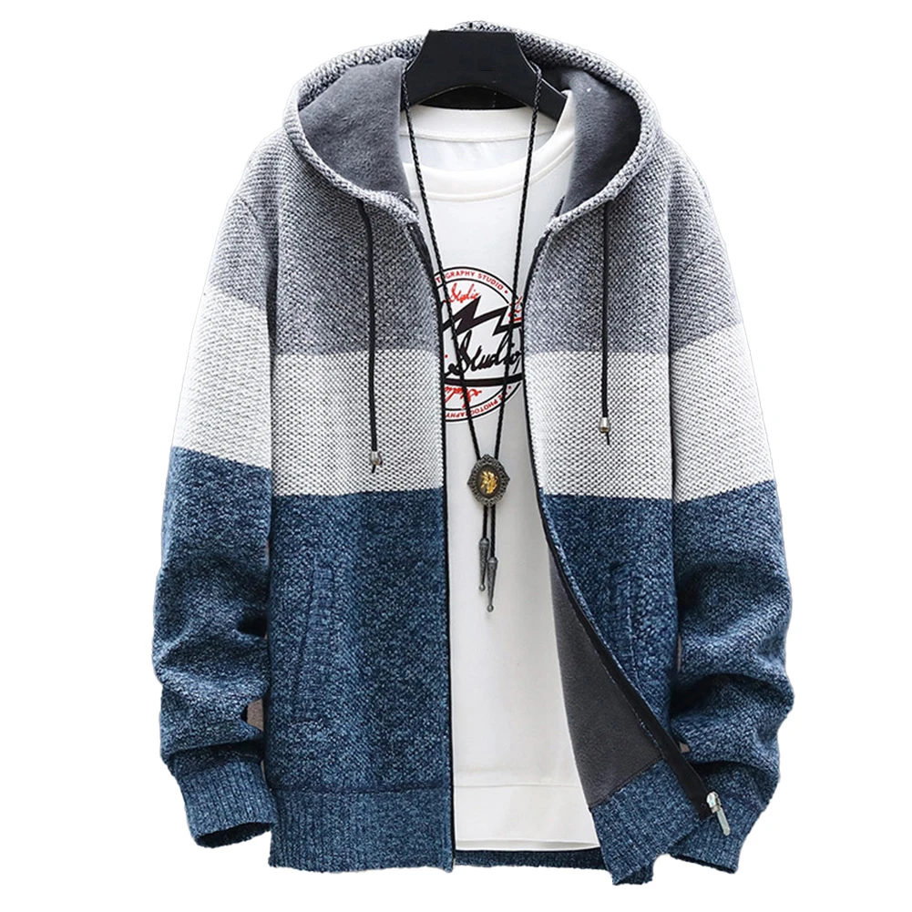 Men's Winter Warm Jackets Zip Up Hooded Knitted Sweater Cardigan Coats Thicker Fleece Jacket Hoodies Man Clothing
Men's Winter Warm Jackets Zip Up Hooded Knitted Sweater Cardigan Coats Thicker Fleece Jacket Hoodies Man Clothing