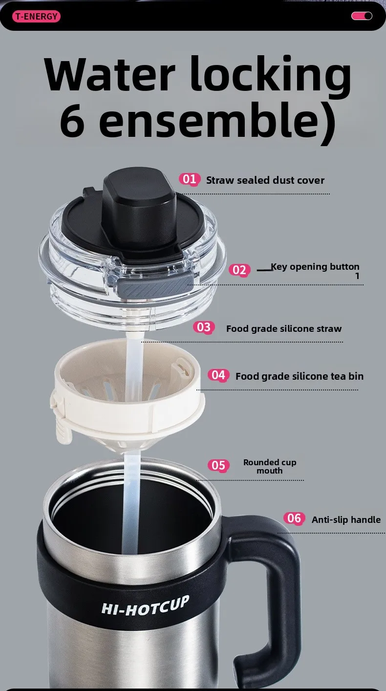 Large Capacity Ceramic Insulated Water Bottle for Men 2025 New Model Portable Carrying Straw Cup Stainless Steel Tea Separator 13 Sa0c3708edc734189ac3a6fa119ffec25Y