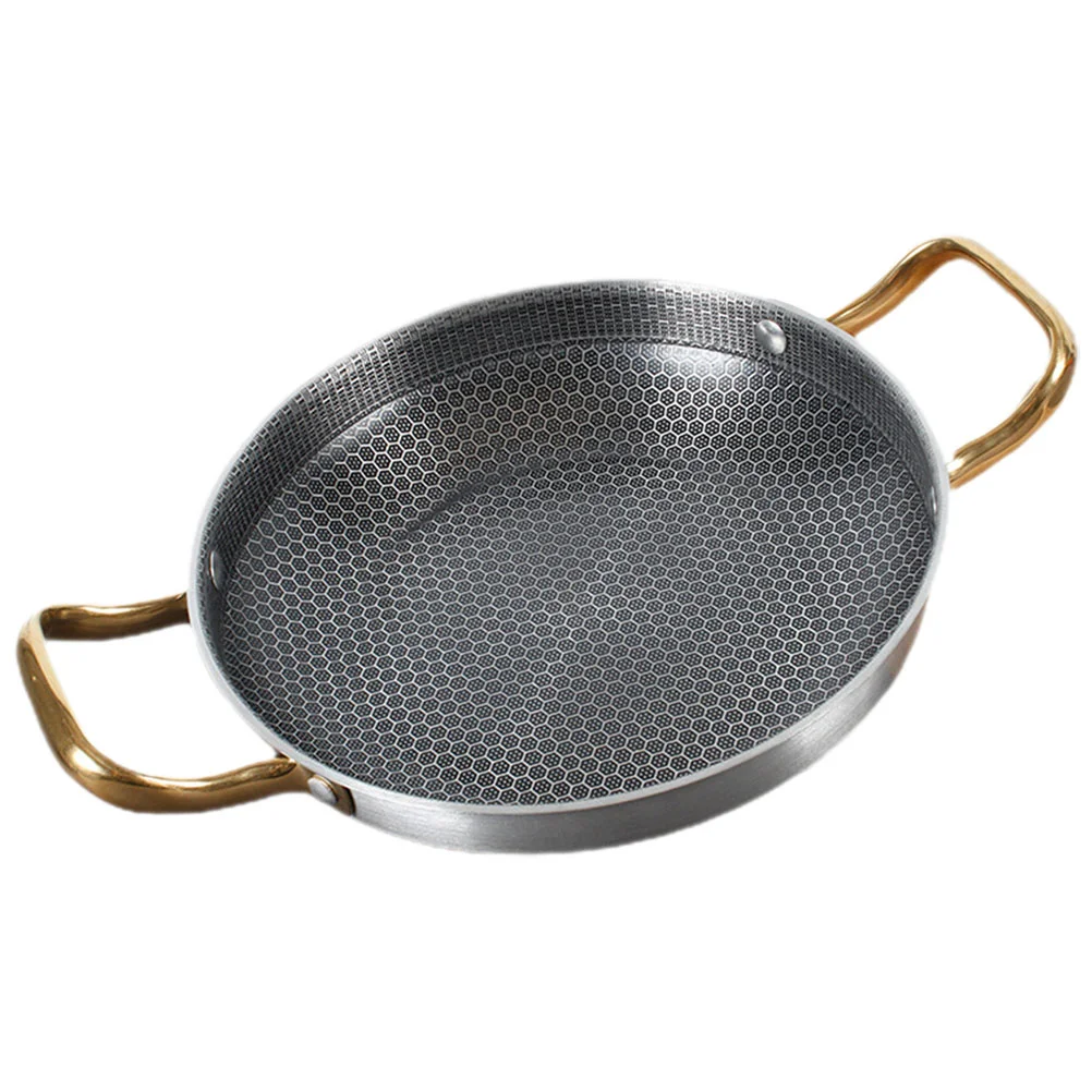 Stainless Steel Paella Pan Handles Honeycomb Skillet Sauce Pan Metal Snack Plate Nonstick Flying Pans Camping Gathering
Stainless Steel Paella Pan Handles Honeycomb Skillet Sauce Pan Metal Snack Plate Nonstick Flying Pans Camping Gathering