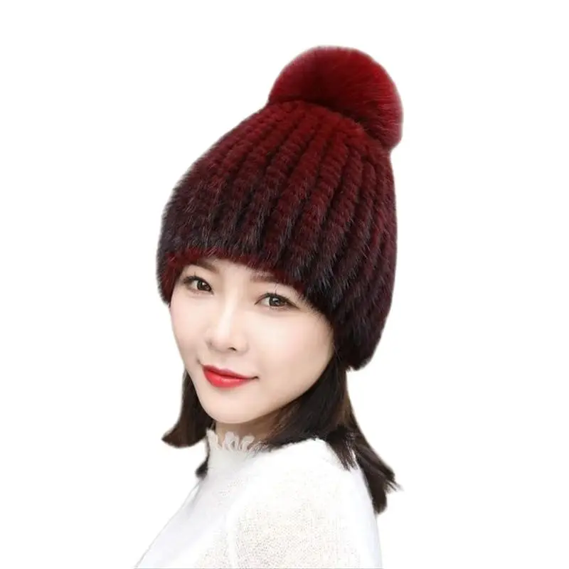 

Shaggy Caps for Women, Real Bucket Hats, Mink Fox Fur Ball, Thickened Lining for Wind Pesistance and Warmth, Trending, Winter,