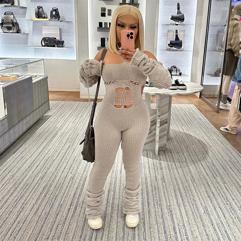 Halter Hollow Out Jumpsuits Playsuits Bodysuits Long Sleeve Knitted Backless Women's Sexy Jumpsuit Fall 2023 Women Clothes
Halter Hollow Out Jumpsuits Playsuits Bodysuits Long Sleeve Knitted Backless Women's Sexy Jumpsuit Fall 2023 Women Clothes