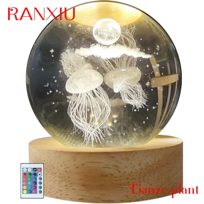 Custom Crystal ball pendants High quality Circular luminous wood base Small night light fashion 3d Inside carving
Custom Crystal ball pendants High quality Circular luminous wood base Small night light fashion 3d Inside carving