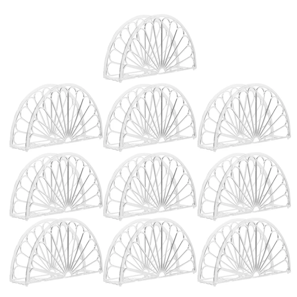 10Pcs Clear Paper Napkin Holder Fan Shaped Napkin Storage Holder Desktop Tissue Stand
10Pcs Clear Paper Napkin Holder Fan Shaped Napkin Storage Holder Desktop Tissue Stand