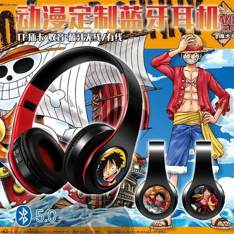 

One Piece Luffy 4th Gear Anime 2D Bluetooth Headphones with/Wireless Card Middle School Students Sports Headphones