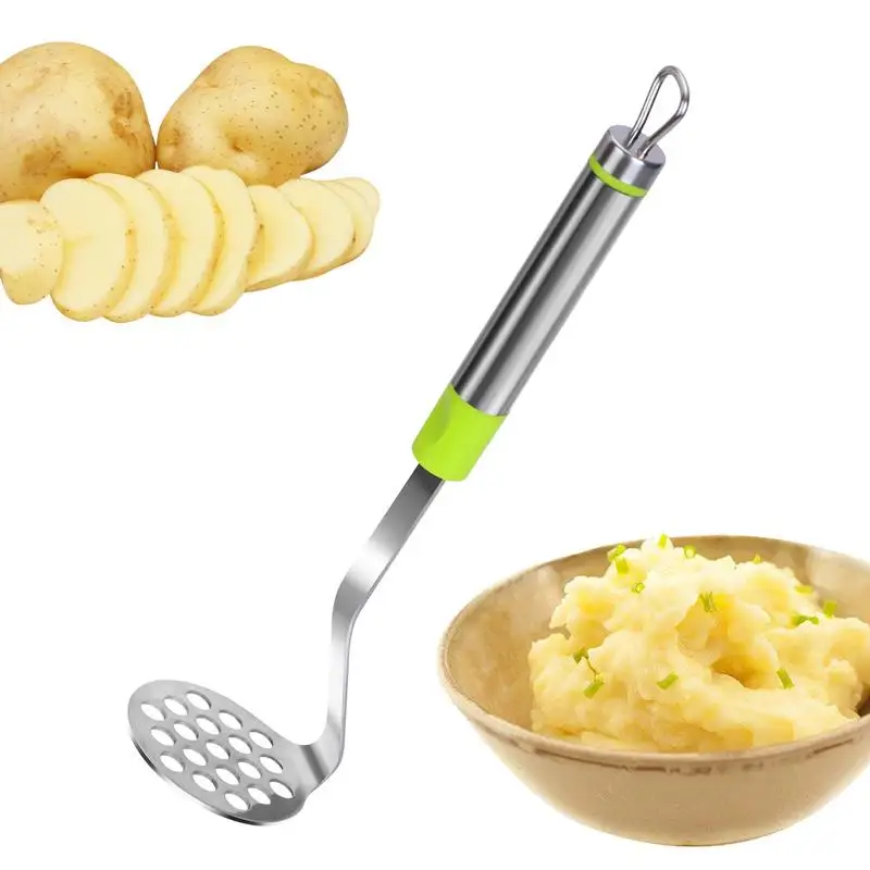 

Mashed Potatoes Masher Stainless Steel Food Masher Potato Masher Heavy Duty Masher Kitchen Tool With Non-slip Handle For Sweet