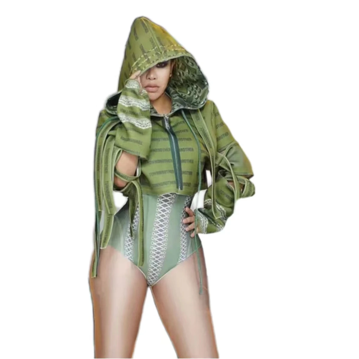 Army Green 3D Printed Bodysuit Hollow Out Jacket Bar Nightclub Female Singer Stage Costume Festival Party Jazz Dane Team Outfit
Army Green 3D Printed Bodysuit Hollow Out Jacket Bar Nightclub Female Singer Stage Costume Festival Party Jazz Dane Team Outfit